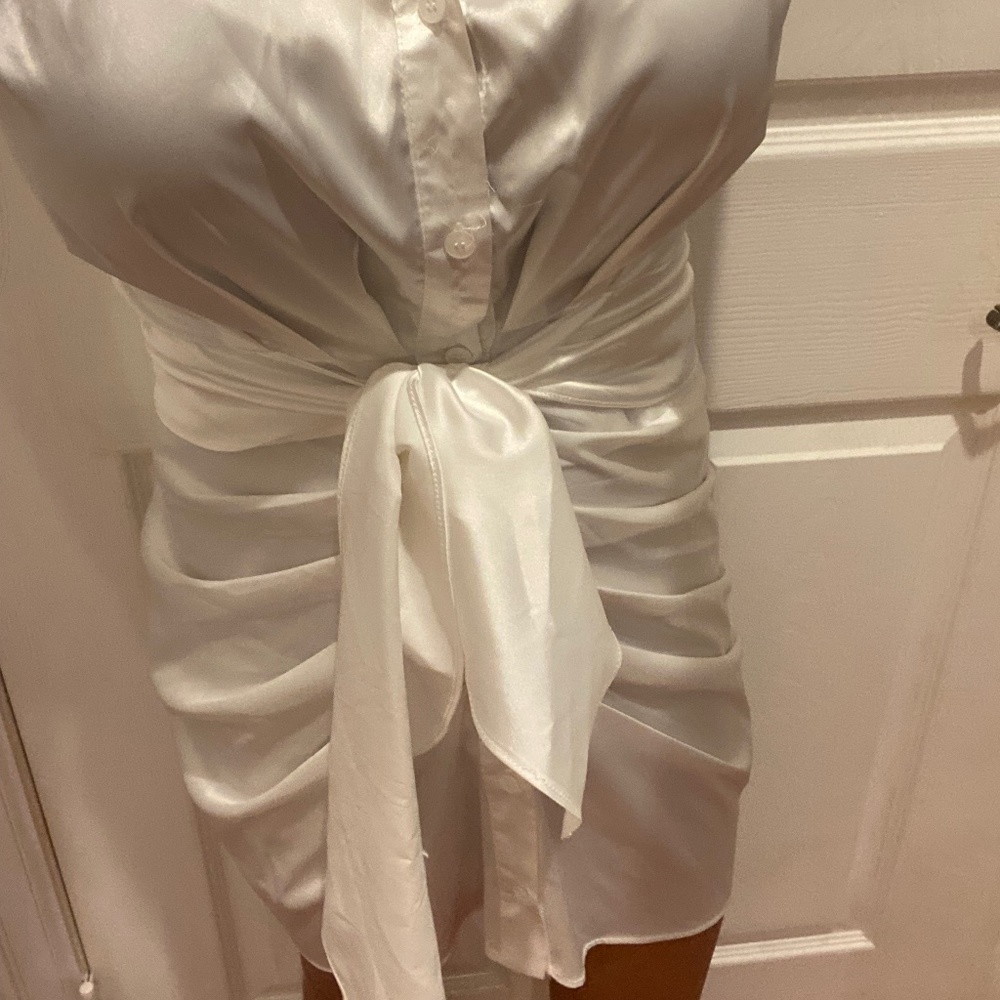 White satin dress